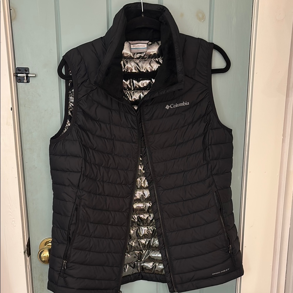 Columbia Women’s Black Packable Puffer Vest Omni Heat size 10